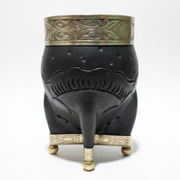 Mate Imperial Tallado con Base de Alpaca y Bronce