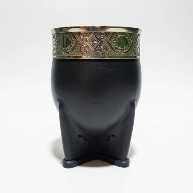 Mate Imperial de Cuero Negro y Alpaca