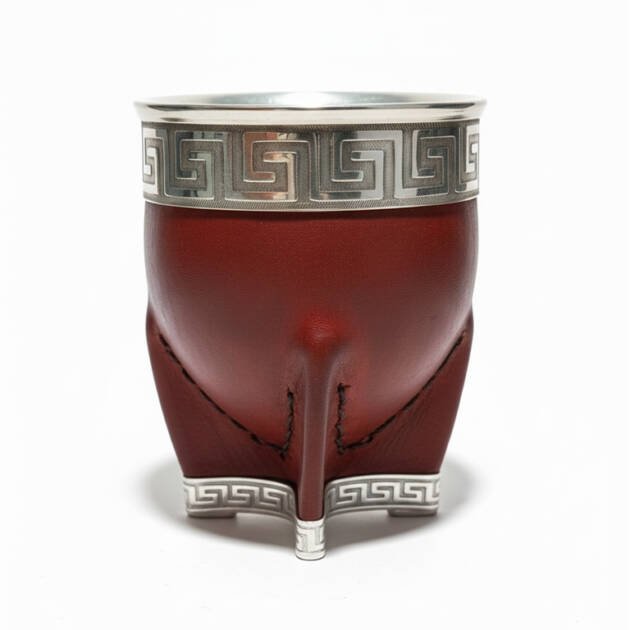 Mate Imperial de Cuero con Base de Alpaca